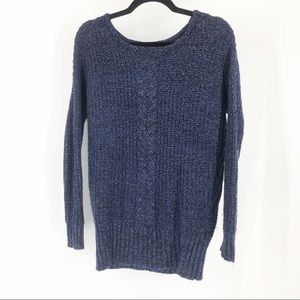 ✨AE navy silver shimmer sparkle crewneck sweatr sp